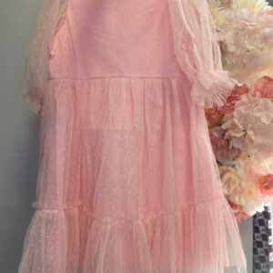 Kleid Dots Rosa mit Tüll
