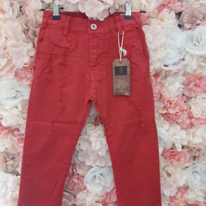 Destroyed Jeans Jungen Rot