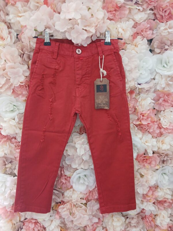 Destroyed Jeans Jungen Rot