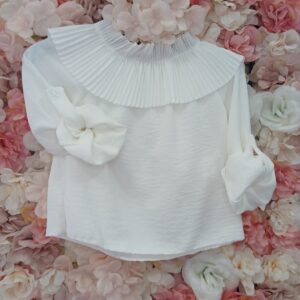 Bluse geraffter Kragen Mädchen