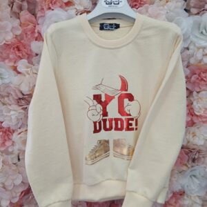 Sweatpullover Yo Dude ! Jungen Creme