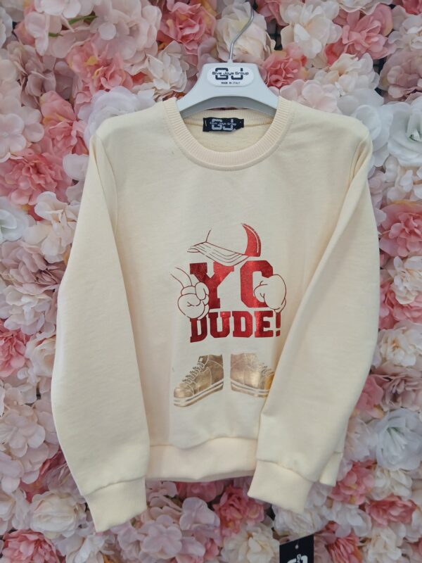 Sweatpullover Yo Dude ! Jungen Creme