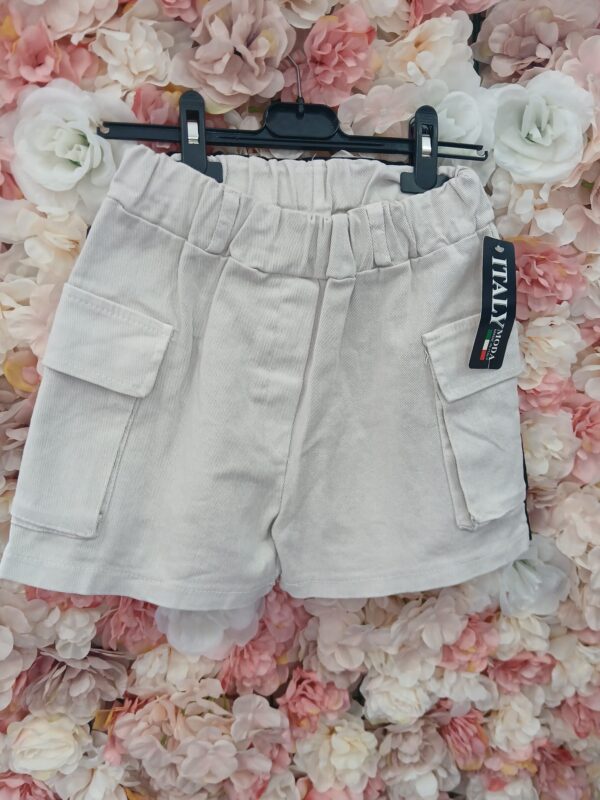 Shorts Gummibund und Seitentaschen Mädchen Beige