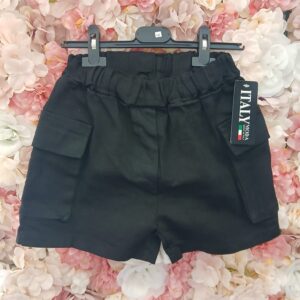 Shorts Gummibund und Seitentaschen Schwarz